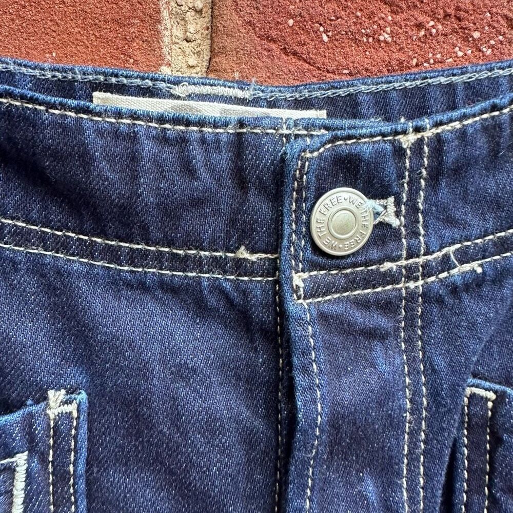 Free People X We The Free Wide Leg Patch Pocket Jeans Sz 28 NEW - Picture 3 of 10